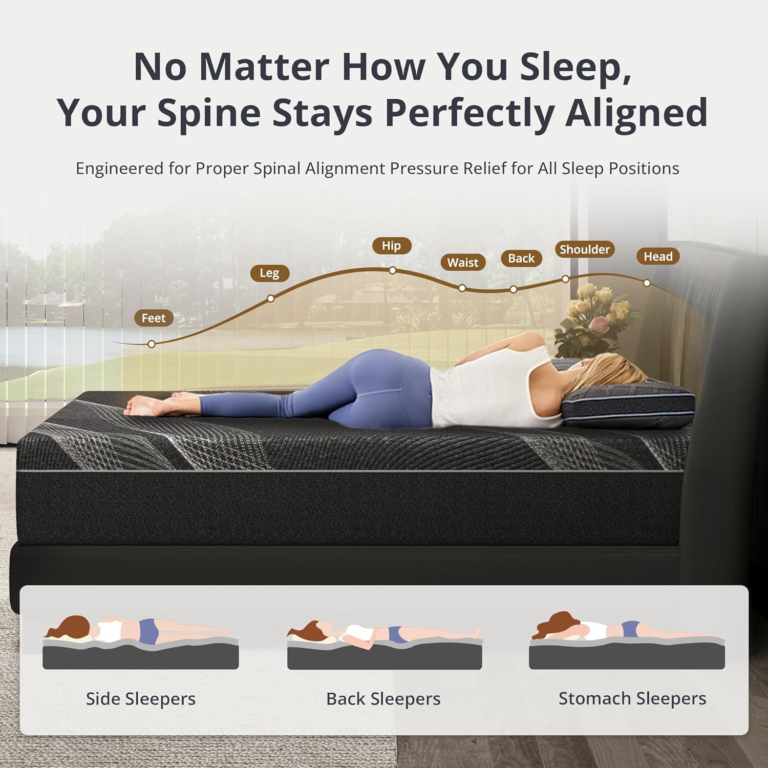 Dyonery King Size Mattress, 12 Inch Gel Memory Foam, Cooling & Back Pain Relief,