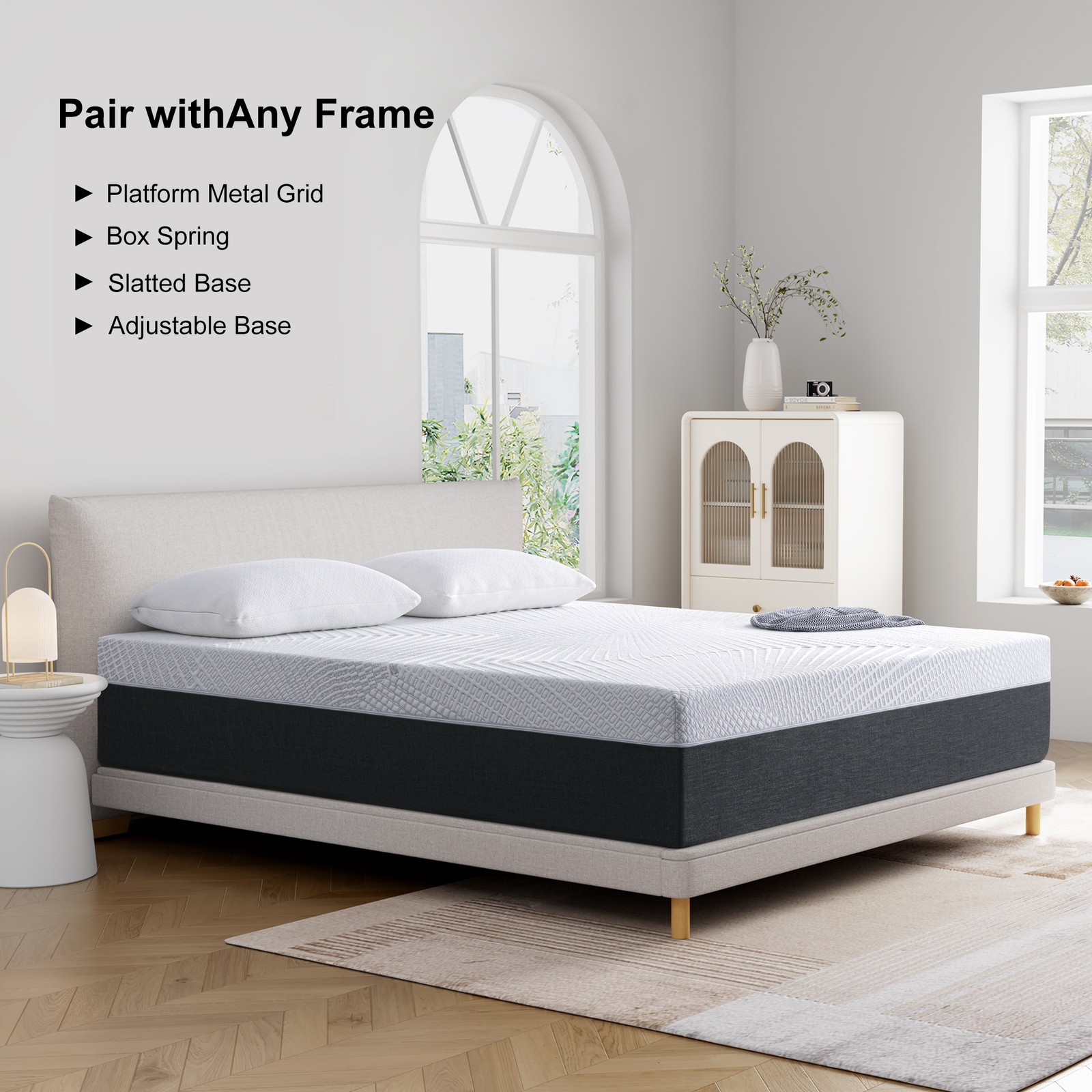 8/10/12In No-Noise Gel Memory Foam Mattress Twin Full Queen King Szie Mattress