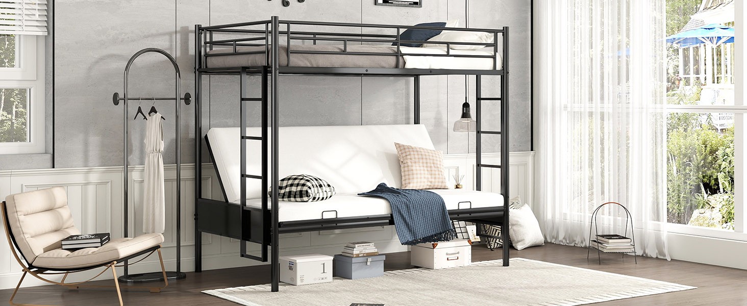 Twin Over Futon bunk Bed, Futon bunk Bed, loft Bed with futon,