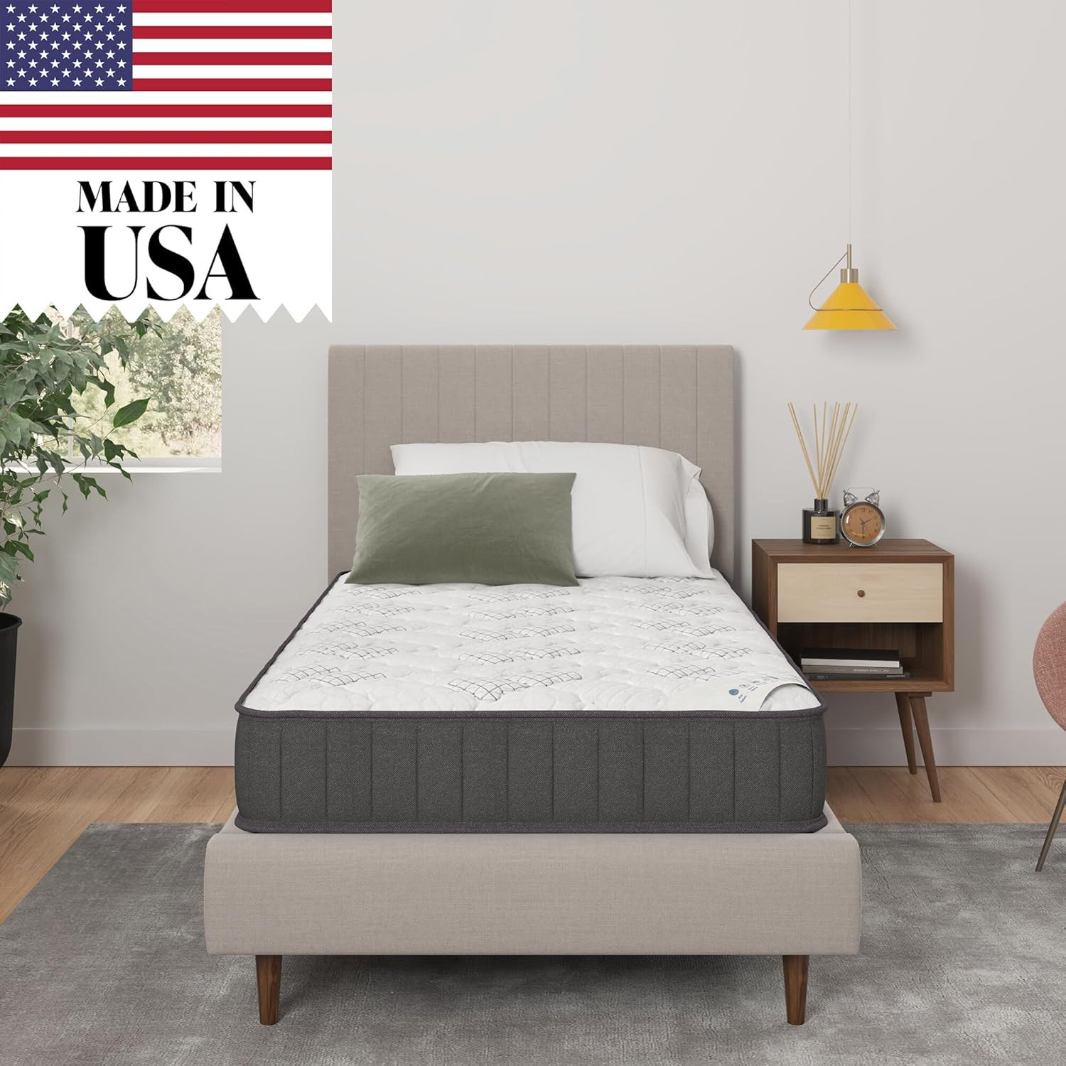 9″ Twin Mattress in a Box Made in USA, Firm Mattress, Hybrid Mattress Cool Impro