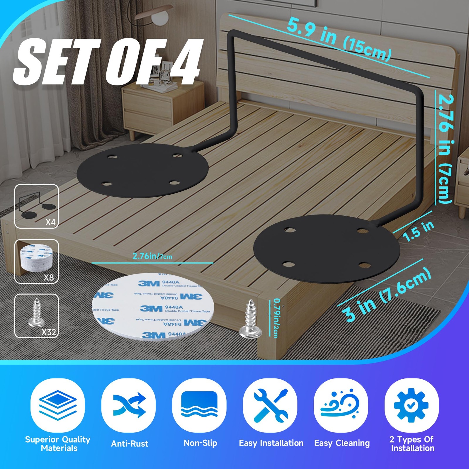 Mattress Retainer Bar For Adjustable Bed Mattress Stoppers To Prevent Sliding…
