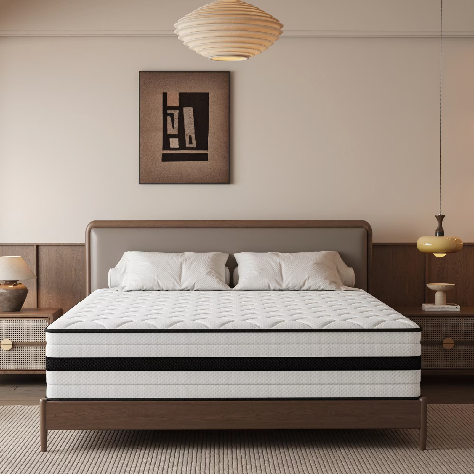 14″ Mattress In a Box Hybrid Pocket Foam Queen Mattress Memory Foam Best Sleep