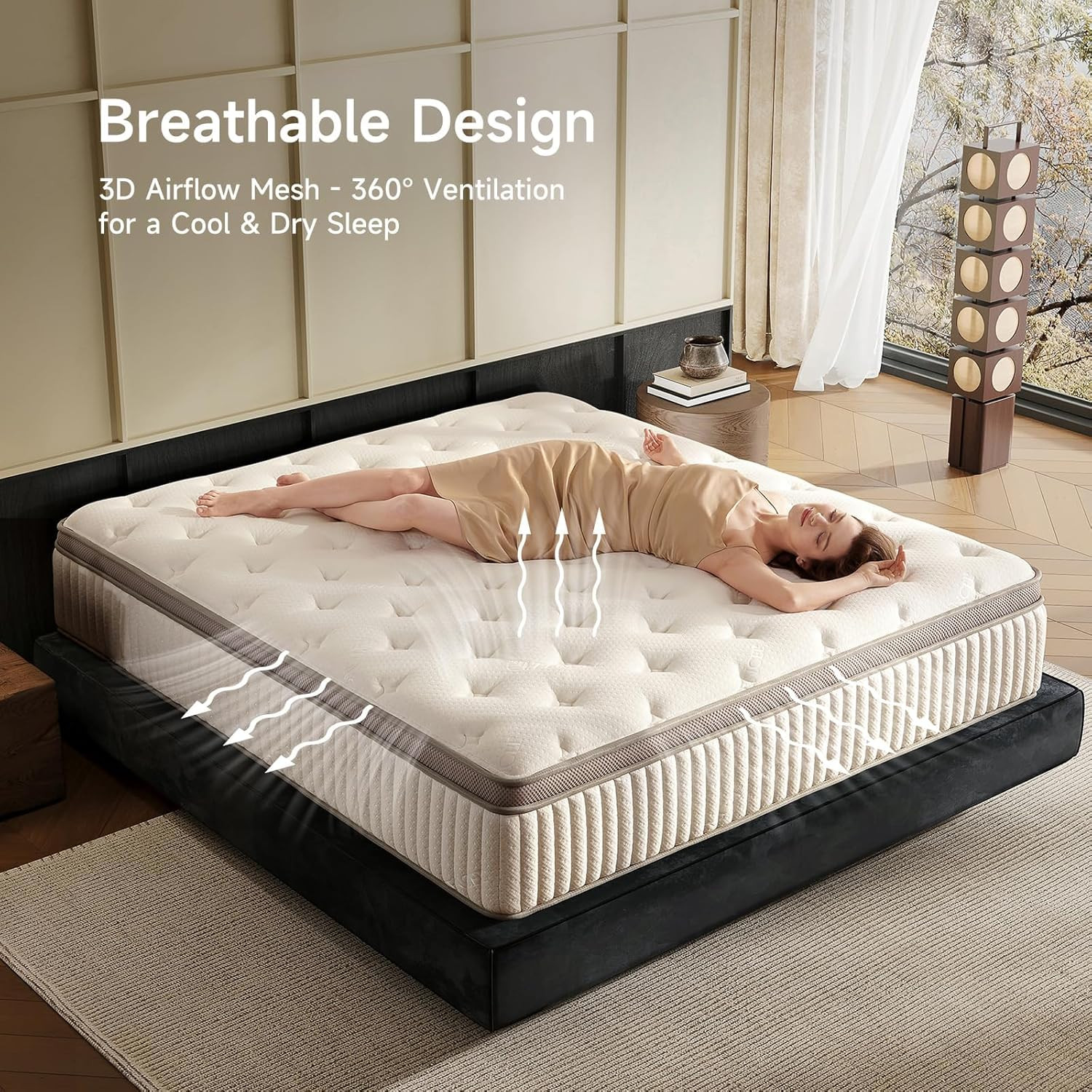 Queen 12″ Hybrid Mattress Memory Foam Pocket Springs