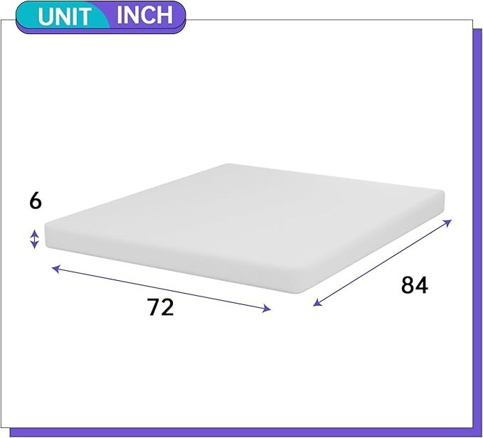 6 Inch Gel Memory Foam Mattress Fiberglass Free/CertiPUR-US Certified PayLessHer