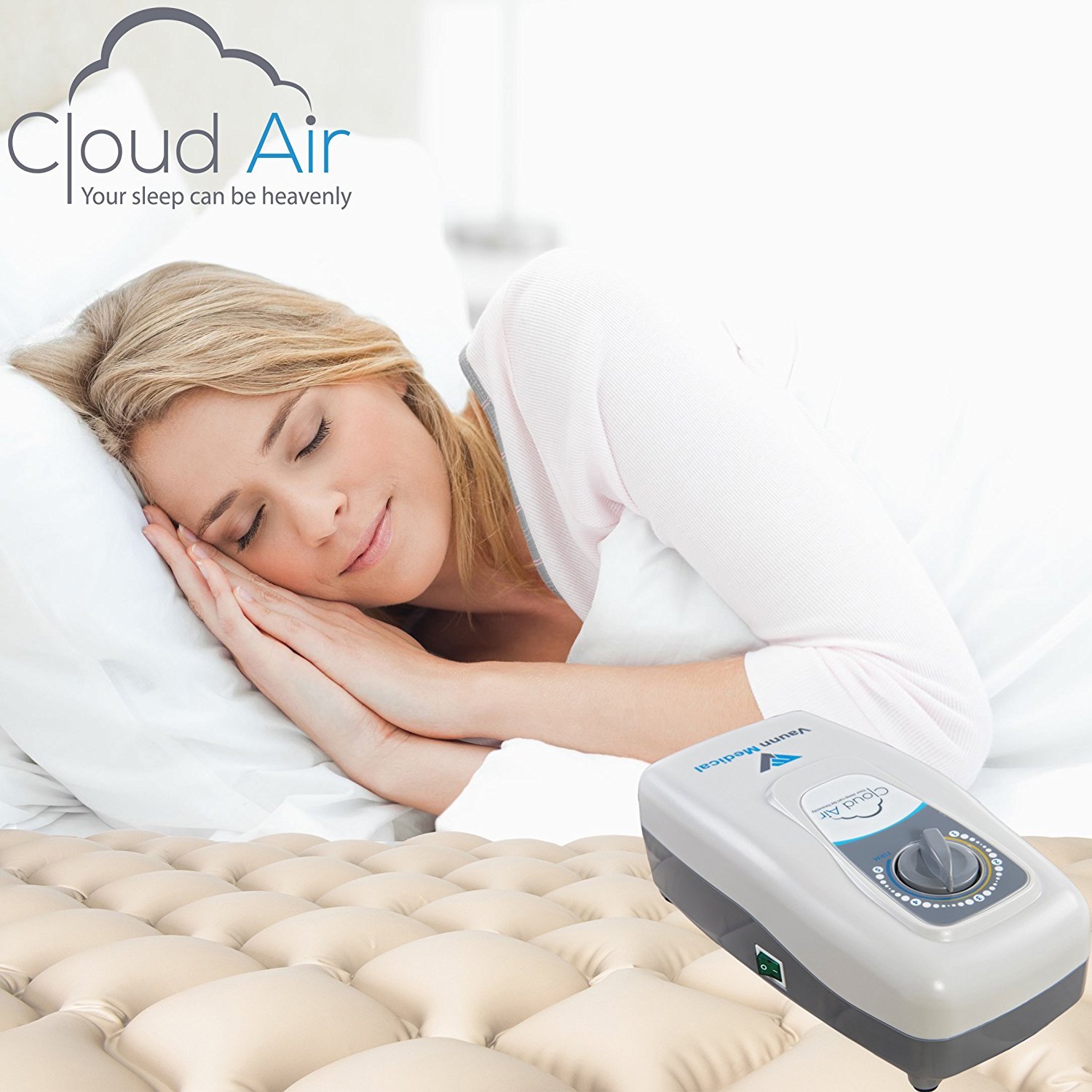 Vaunn Medical Alternating Air Pressure Mattress Topper Twin Size 36″ x 78″ x 3″