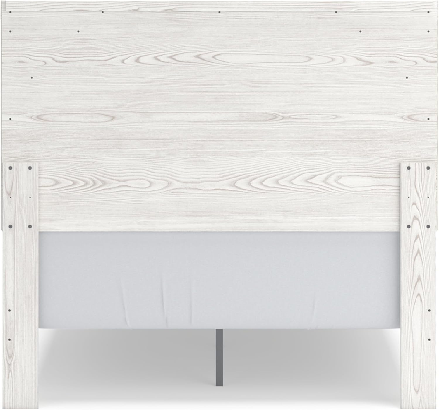 Gerridan Farmhouse Full Panel Bed in White & Light Gray – No Box Spring Needed