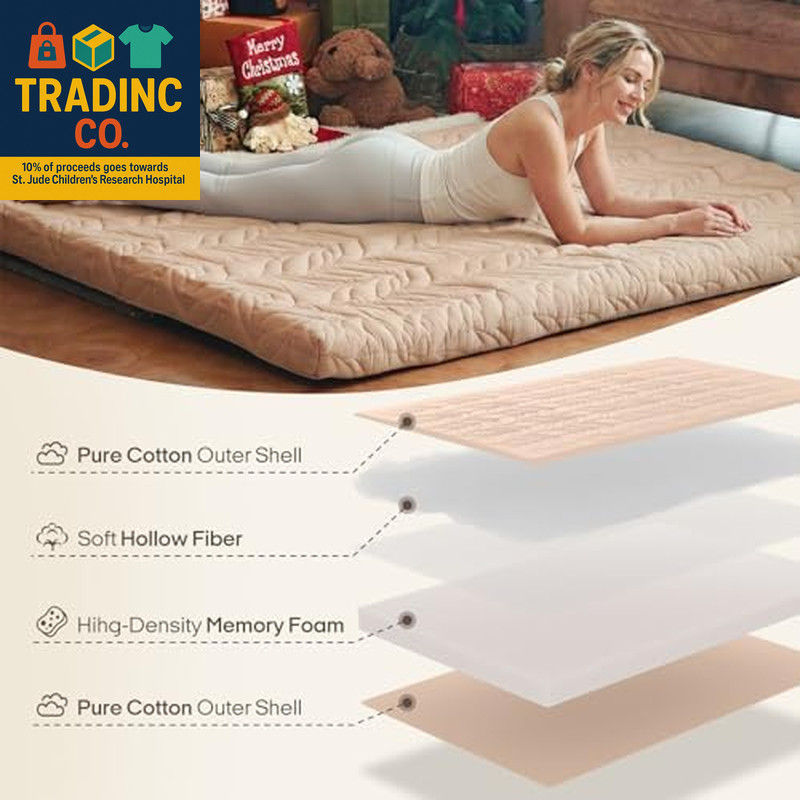 Full Size Japanese Futon Mattress – Portable Cotton Floor Bed for Adults & Kids