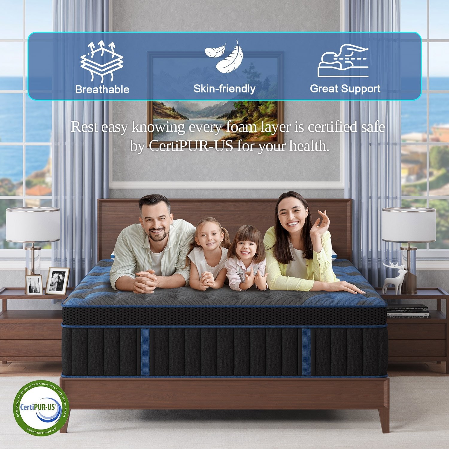 12″ 14″Twin Full Queen King Size Gel Memory Foam Spring Mattress In A Box