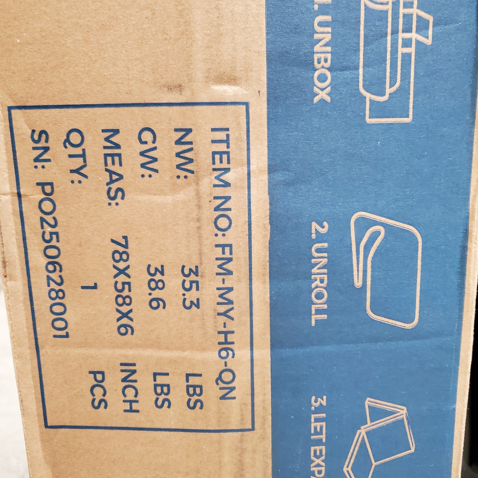 Inofia Queen Tri Fold Memory Foam Mattress 6″ Portable Bed New Open Box