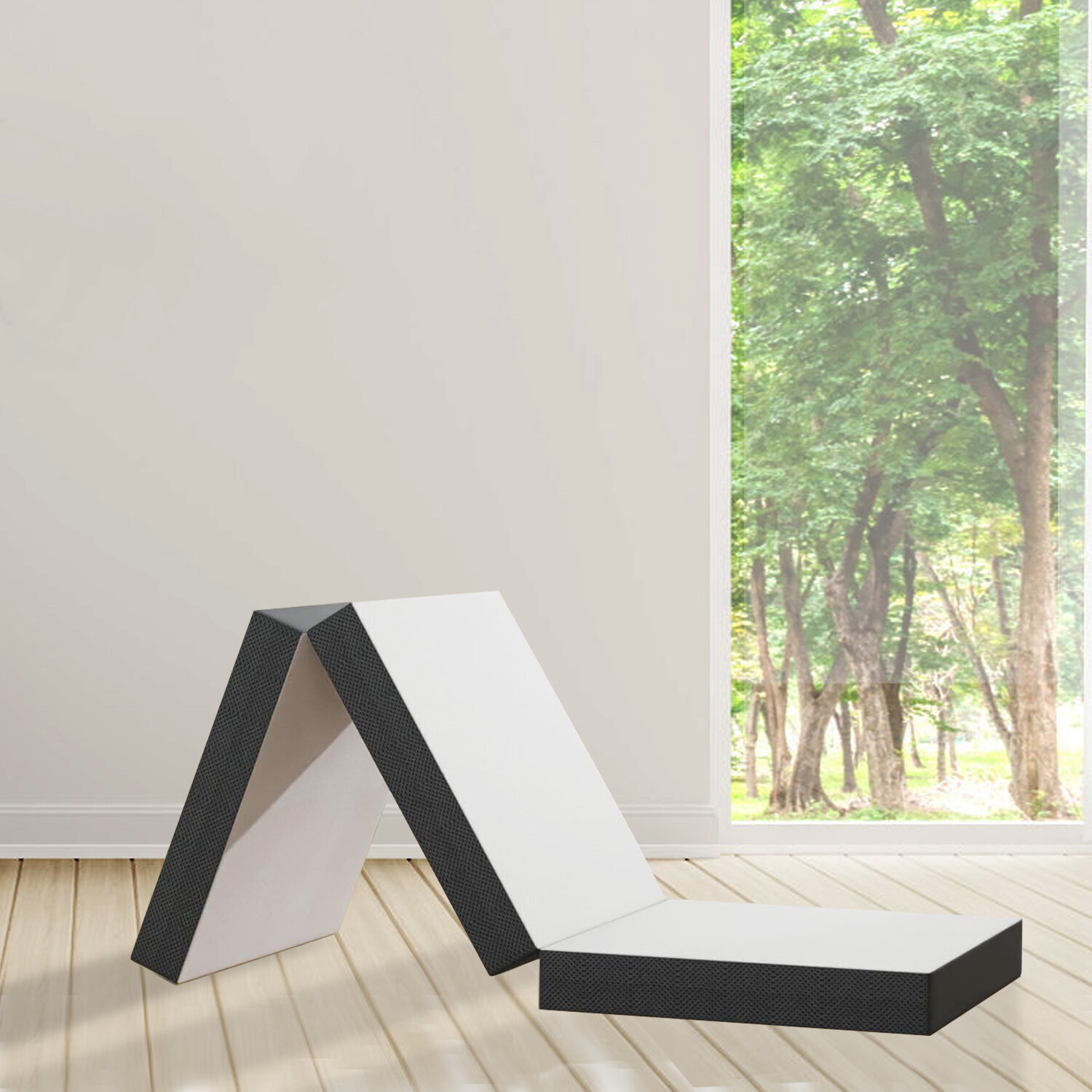 3 inch Folding Mattress Tri Fold Memory Foam Mattress Topper with Washable Cover