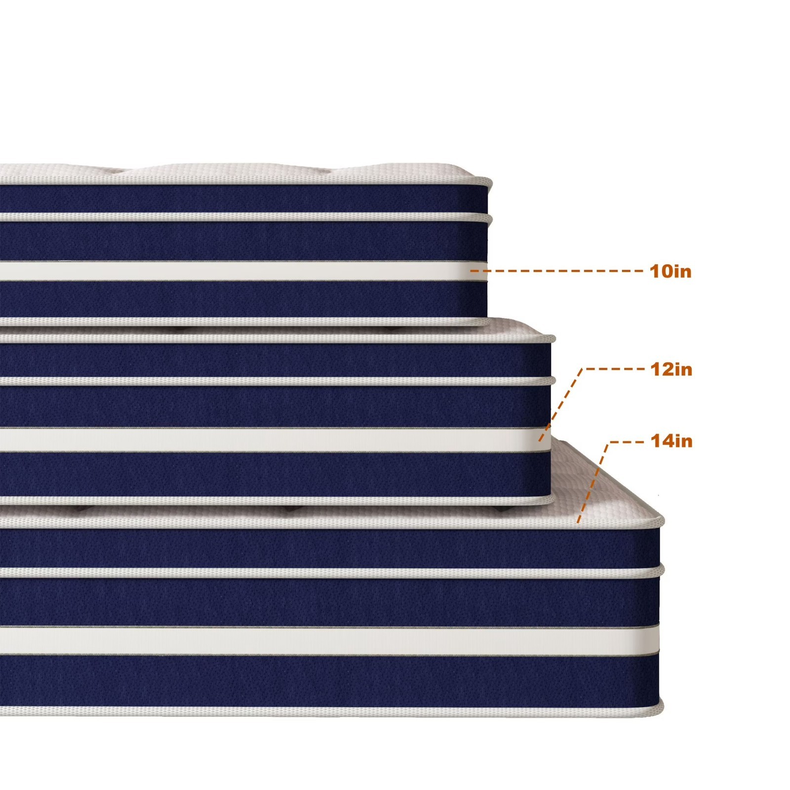 10/12/14″ Twin/Full/Queen/King Memory Foam & Spring Hybrid Mattress Bed In a Box