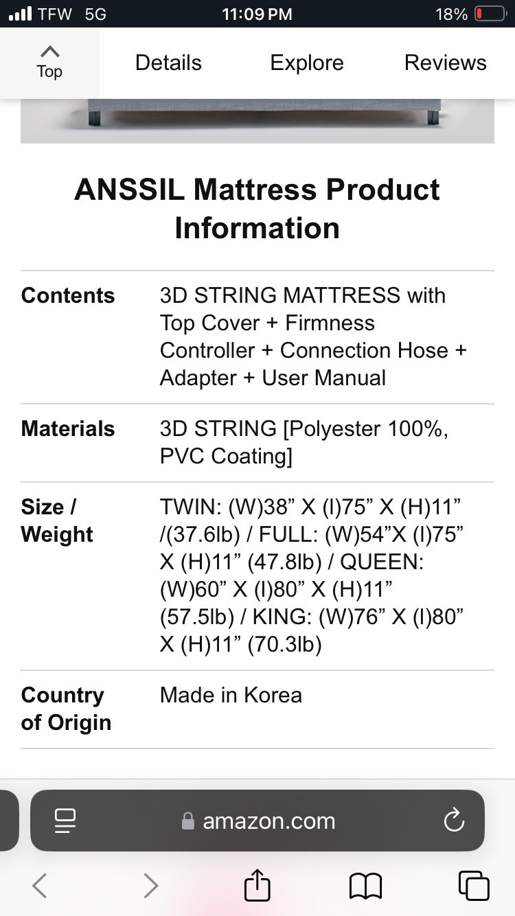 Anssil Flat Grid Plus Full Mattress Extra Firm With No Spring And 3D Technology