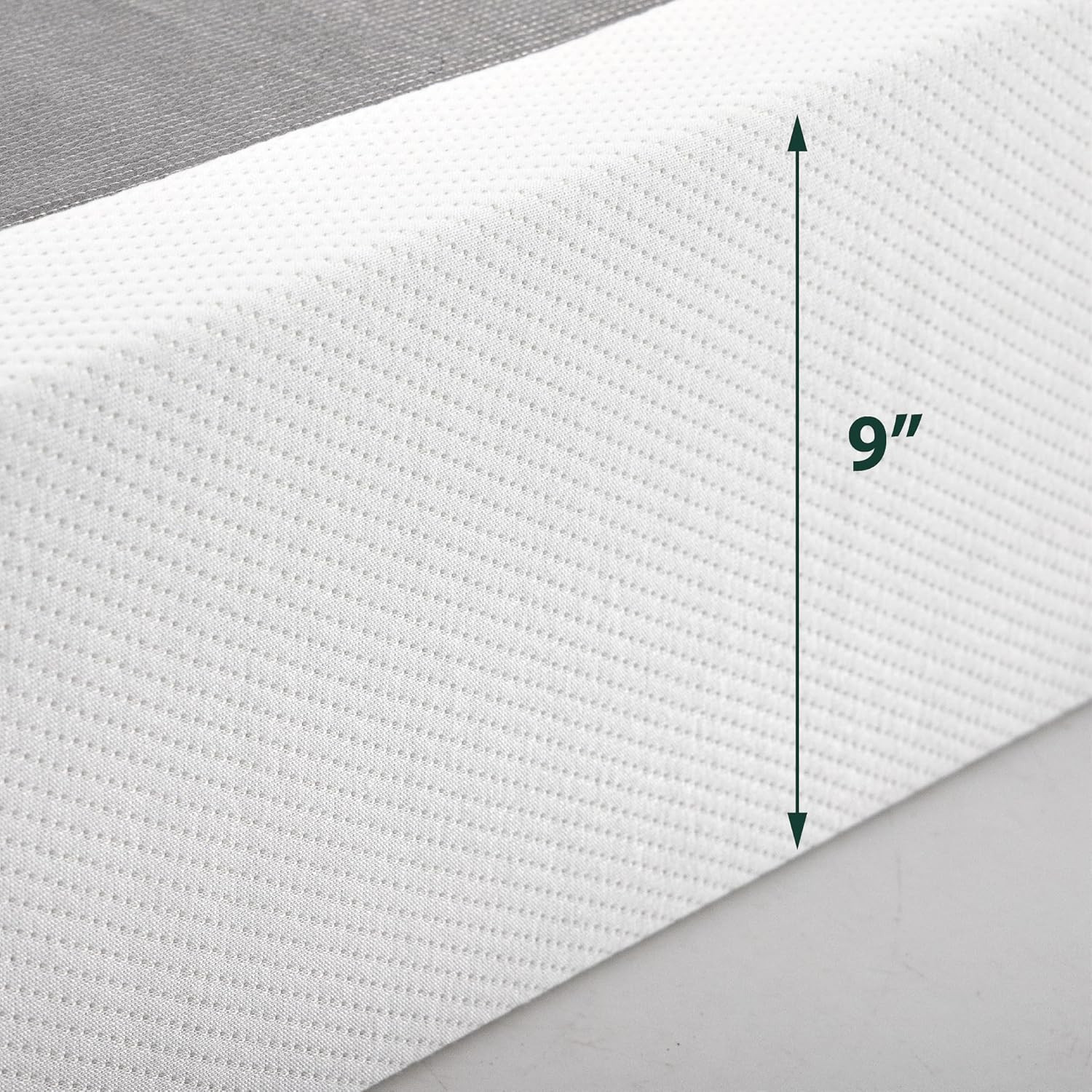9″ Box Spring with Cover, No Assembly, Sturdy Metal, Split Queen, White