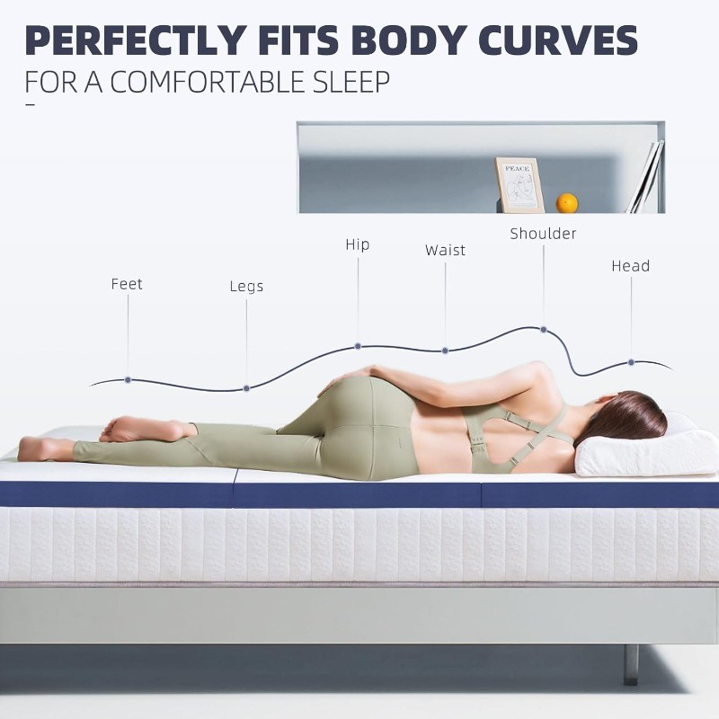 Tri Folding Mattress,4 Inch Foldable Foam Mattress with Breathable and Washable