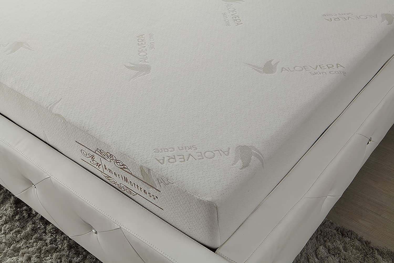ALOE Infused Memory Foam Mattress in a Box, Roll-Compressed, 3-Layer Extra Fi…