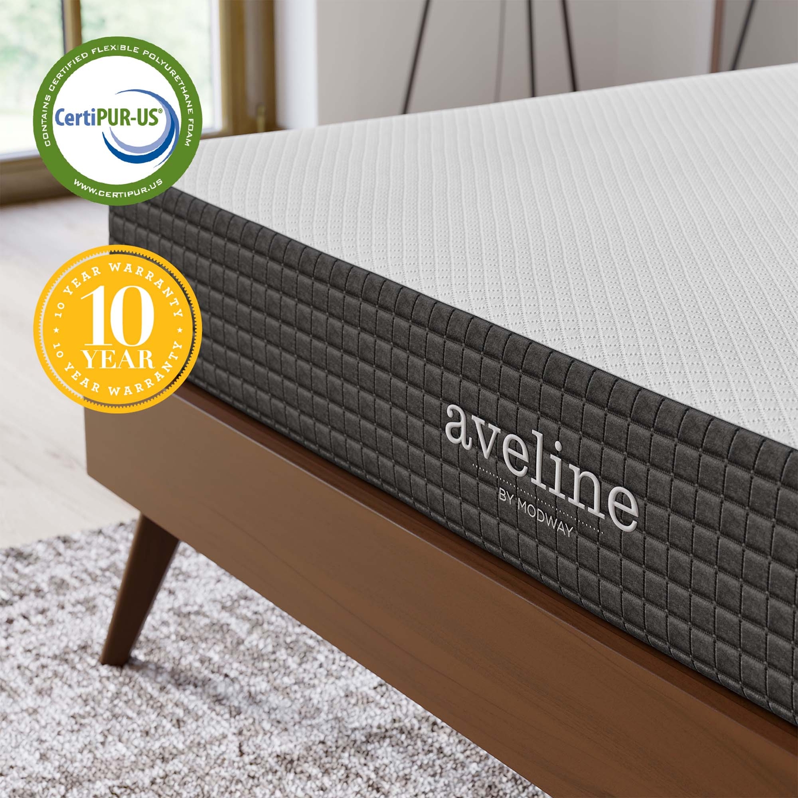 Modway 8″ Cool Gel-Infused Firm King Memory Foam Mattress With 10 Year Warranty
