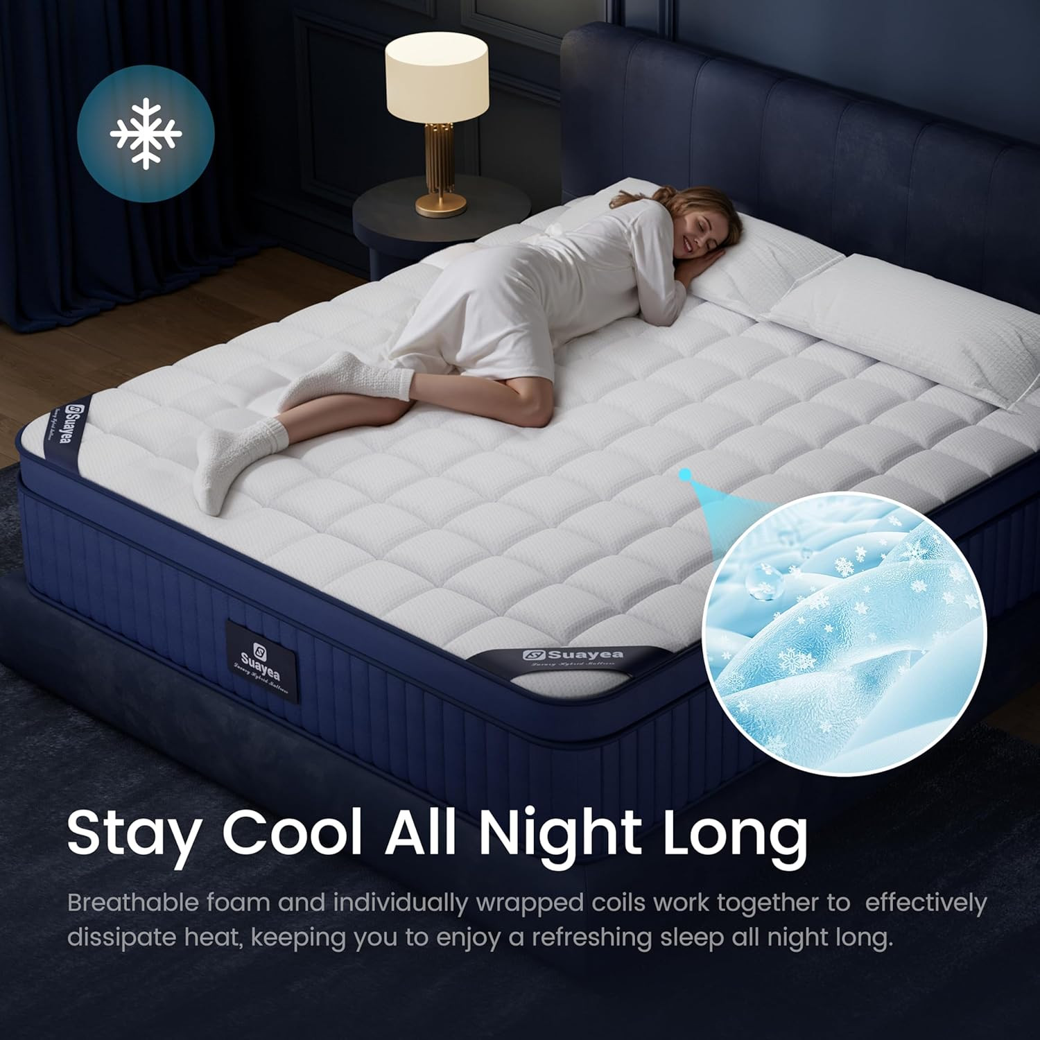 Upgraded 14″ King Size Cool Gel Memory Foam Hybrid Mattress for Ultimate Comfort