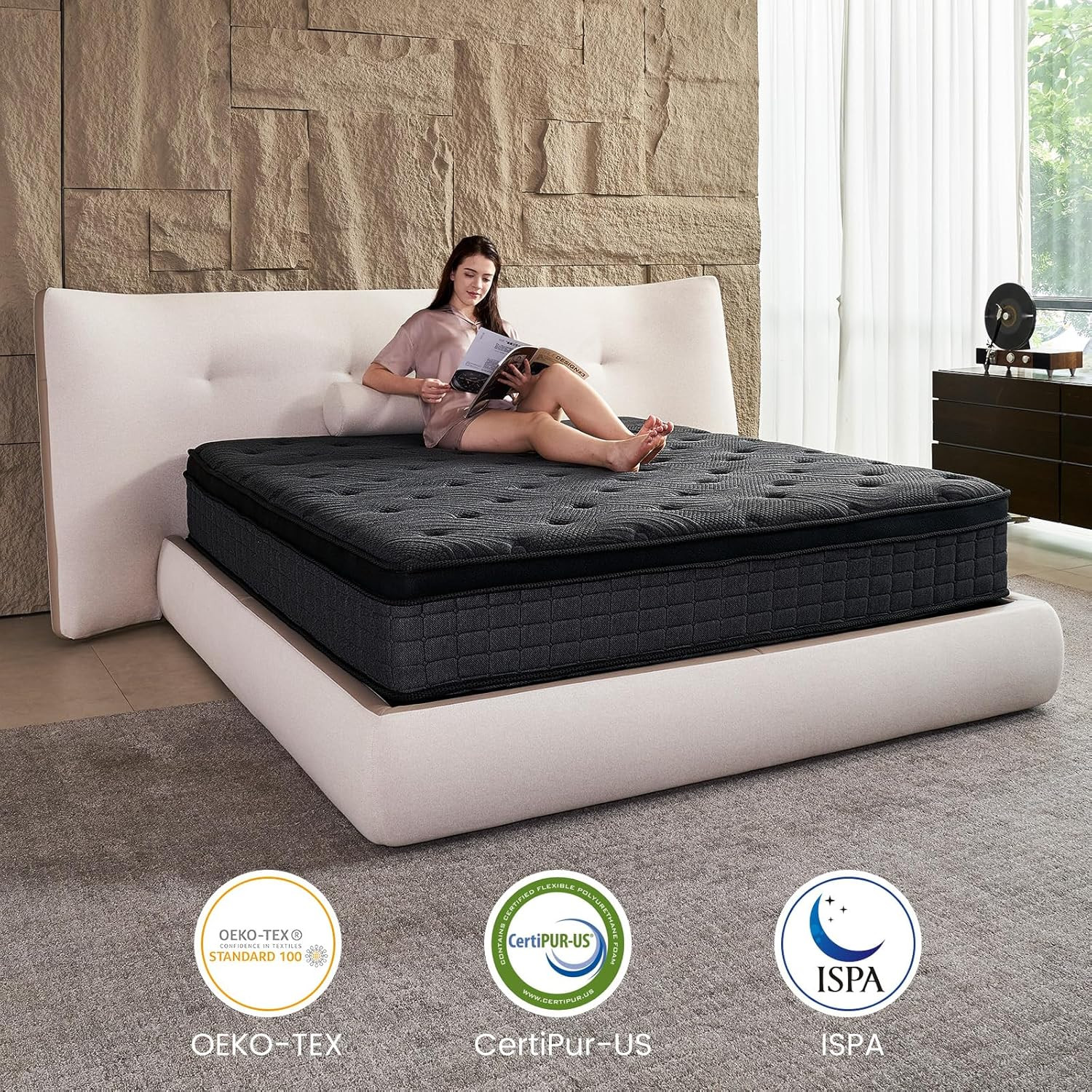 12″ Hybrid Full Mattress with Gel Foam & Pocket Springs for Comfort & Support