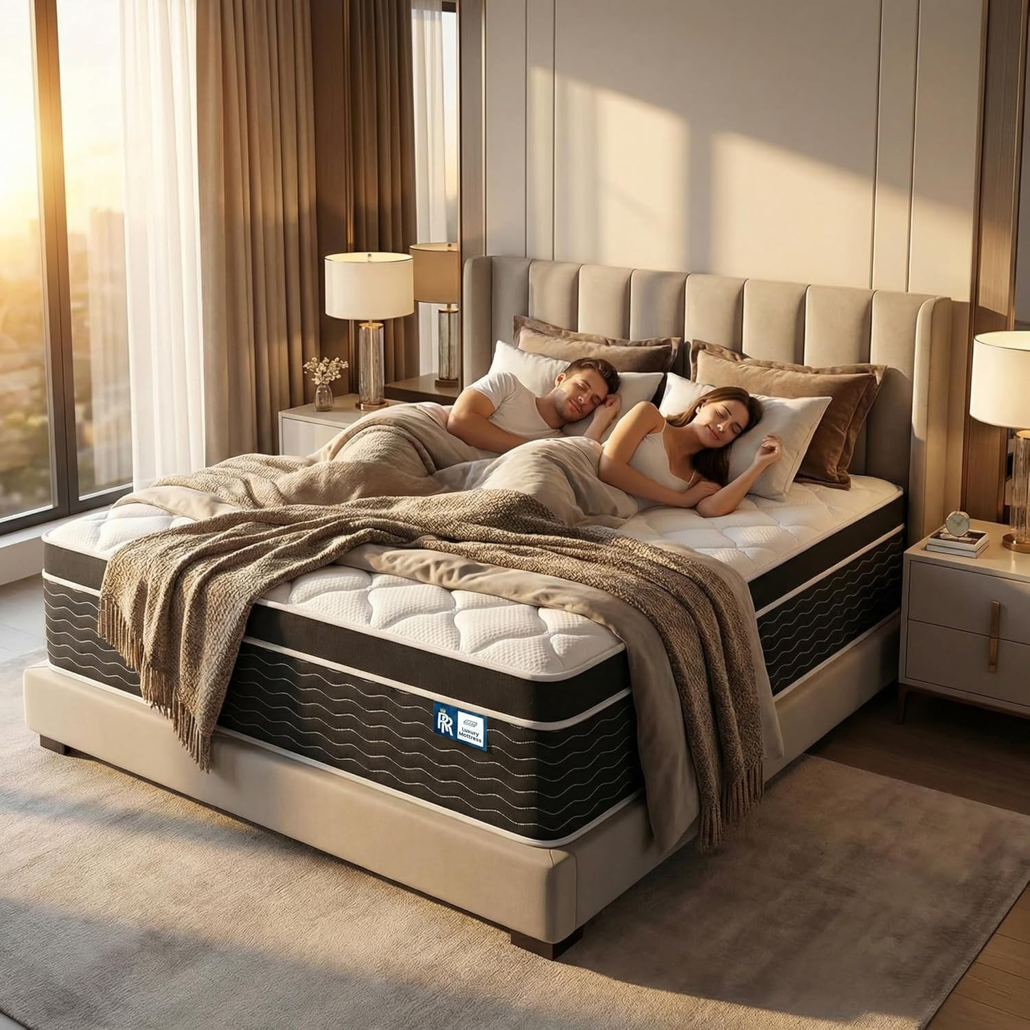 Ruoysun Luxury Twin Mattress 12 Inch, Hybrid Twin Size Mattress In A Box, Coolin