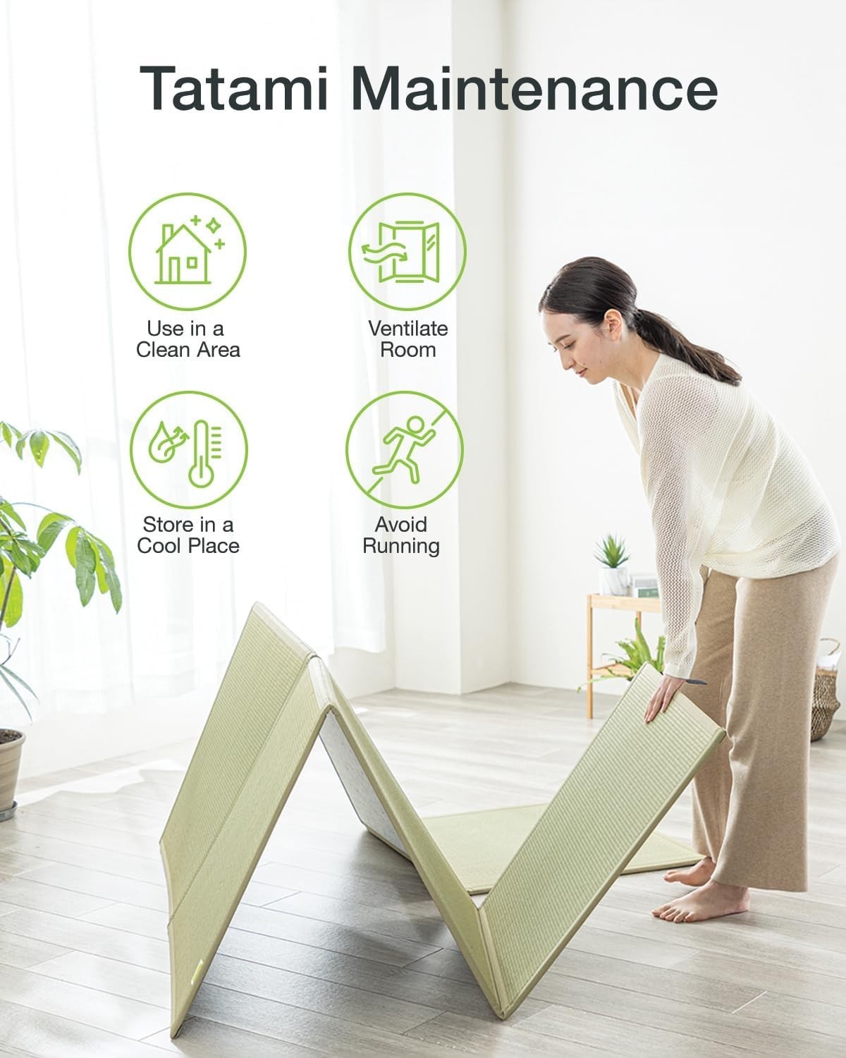 Traditional Hand-Woven Tatami Mattress – Twin Size for Serenity and Comfort
