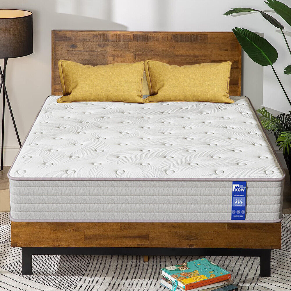 KOW 12 Inch King Hybrid Mattress Gel Memory Foam & Pocket Spring Medium Plush