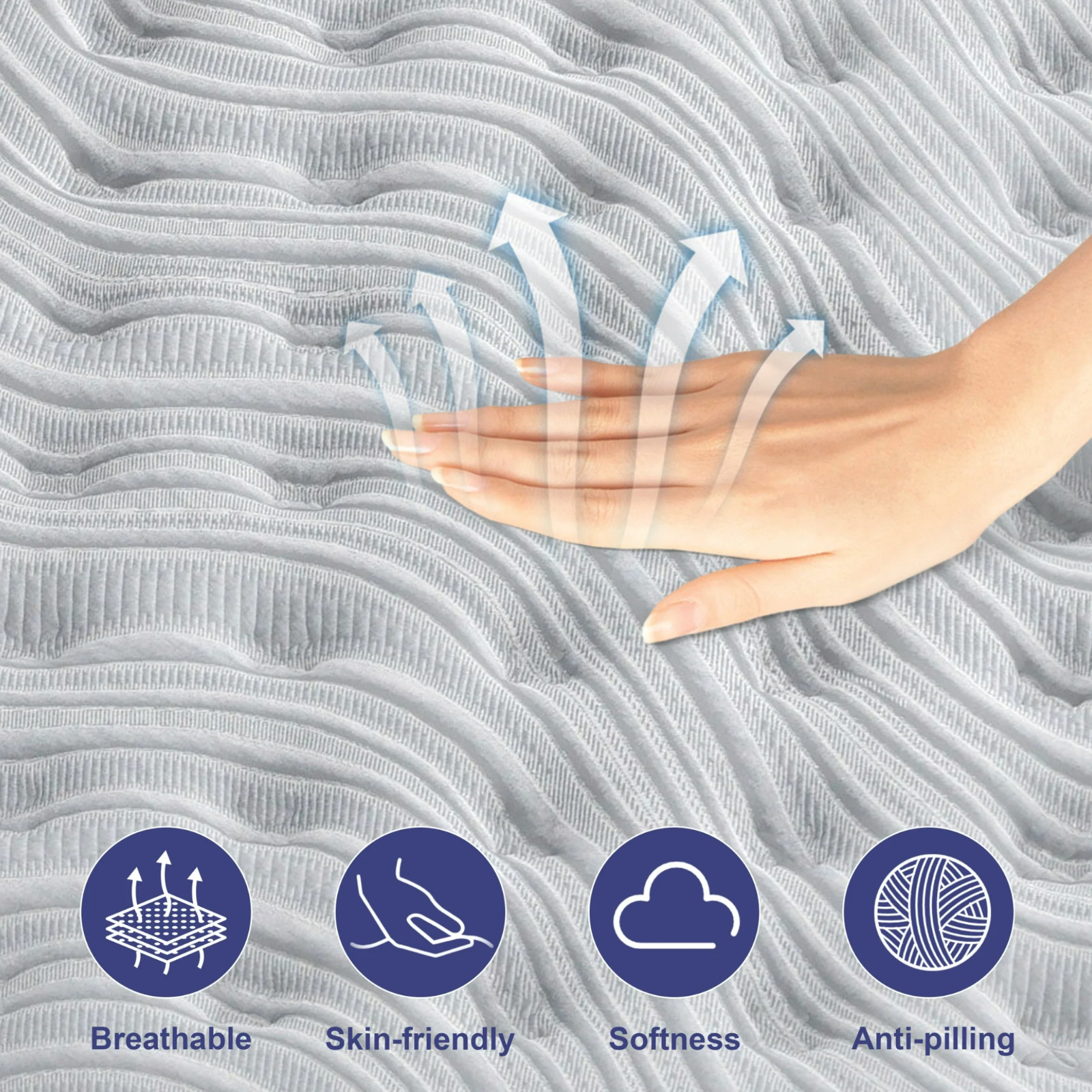14″ Colchones KING Size De Espuma 14 Pulgadas Memory Foam Hybrid Bed Mattress