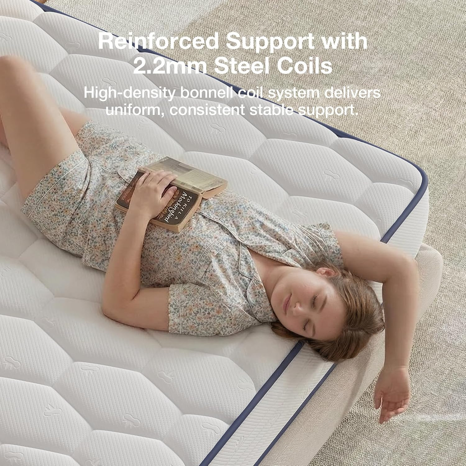 6 Inch Twin Mattress,Bonnell Spring Hybrid Mattresses for Spine Support & Coolin