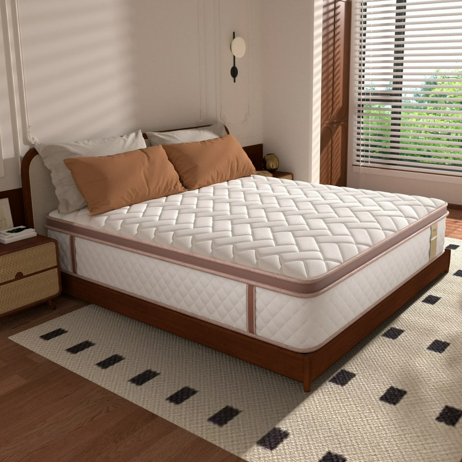 12″ Colchon King Gel Memory Foam Hibrido Cama King Medium Firm Mattress Hybrid