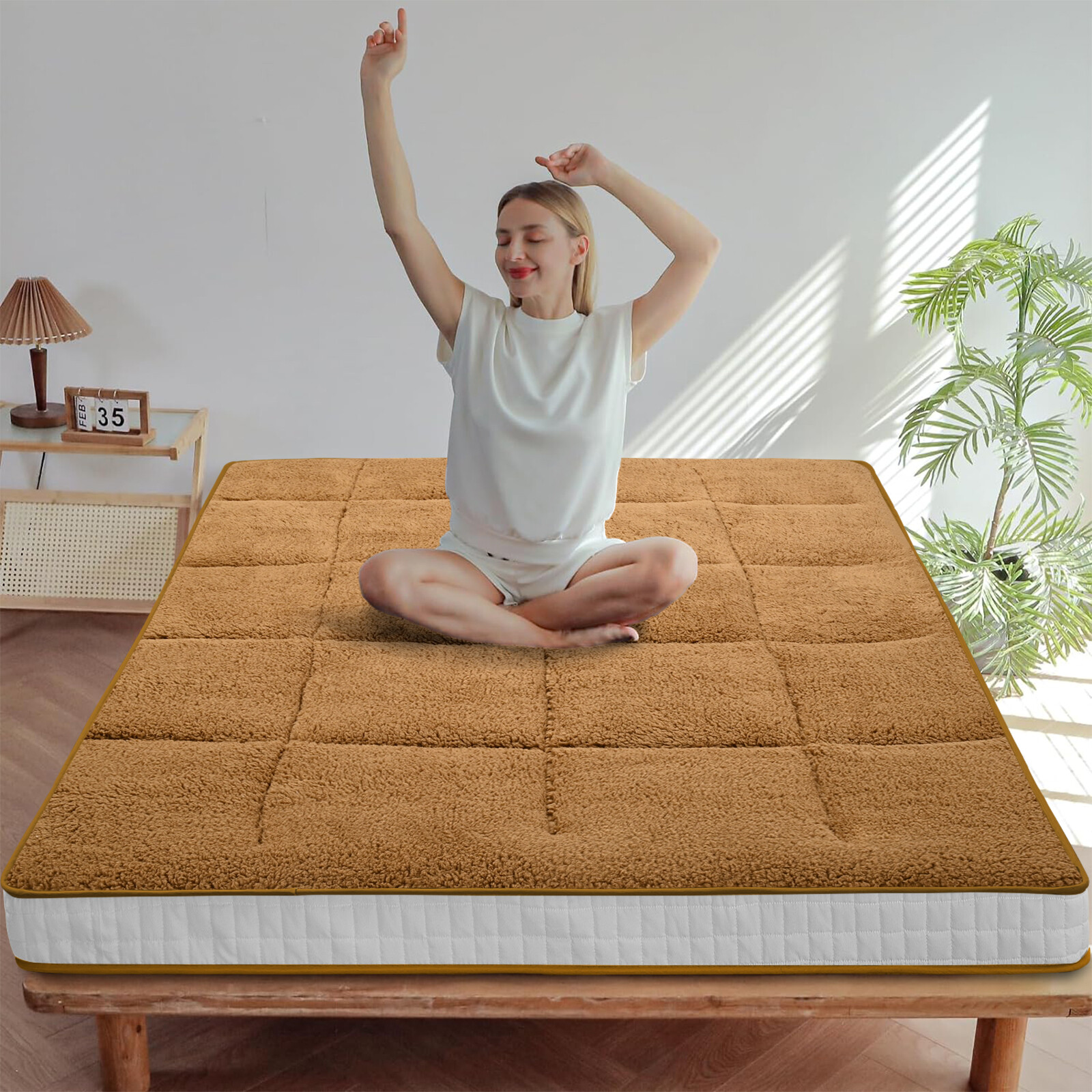 NAIZEA Foldable Janpanese Mattress, Roll Up Mattress Reviserble Winter Mattress