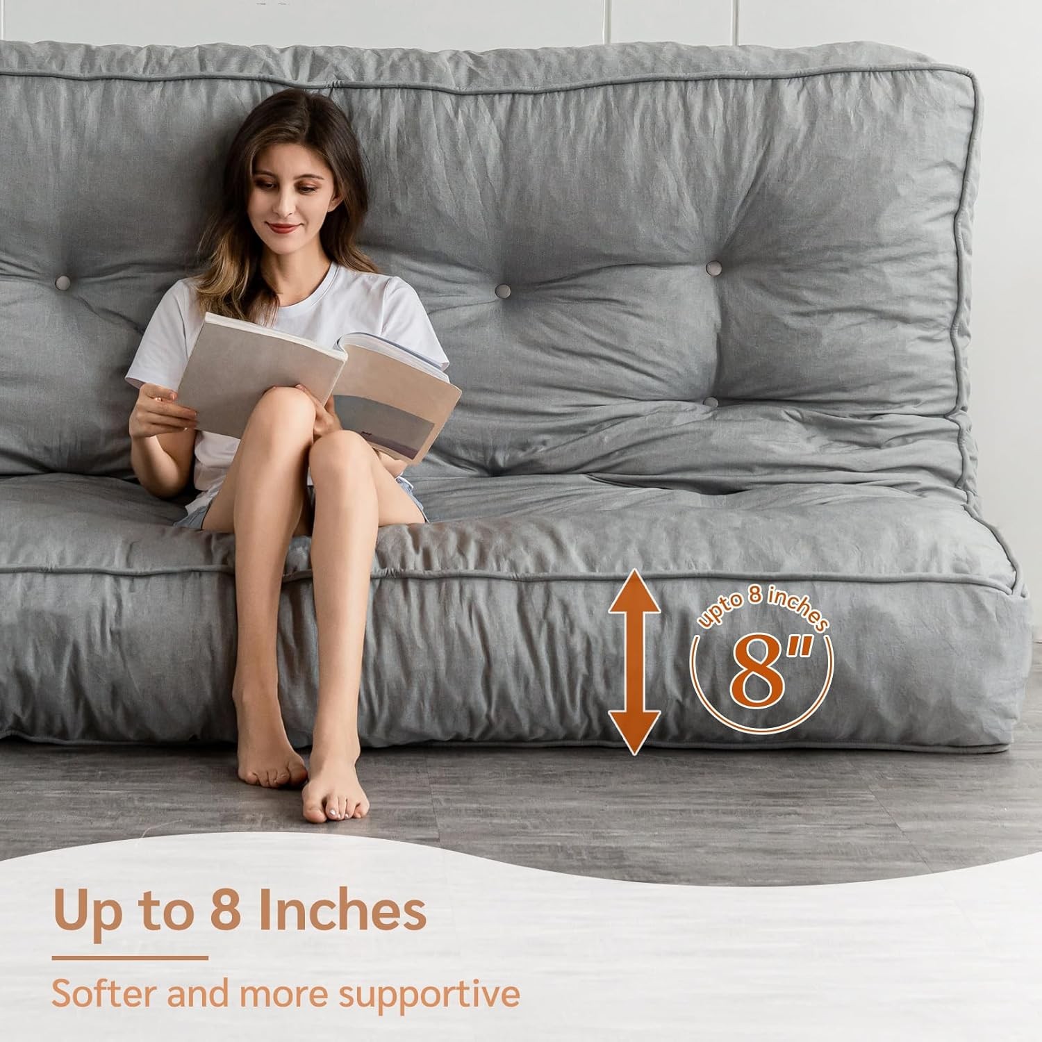 8 Inches Futon Mattress Full Size Thick Futons Sofa Couch Bed Floor Mattress
