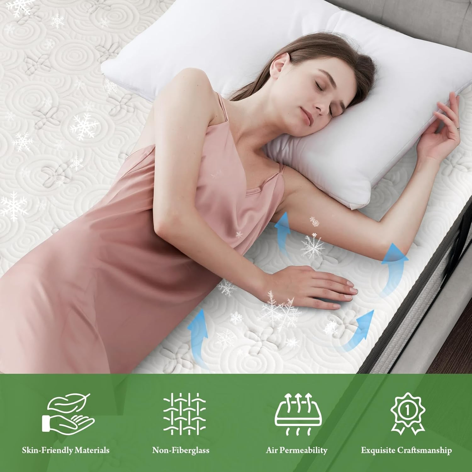 New Onlylucky Luxury Twin 12″ Hybrid Mattress, Pocket Springs, Euro Top