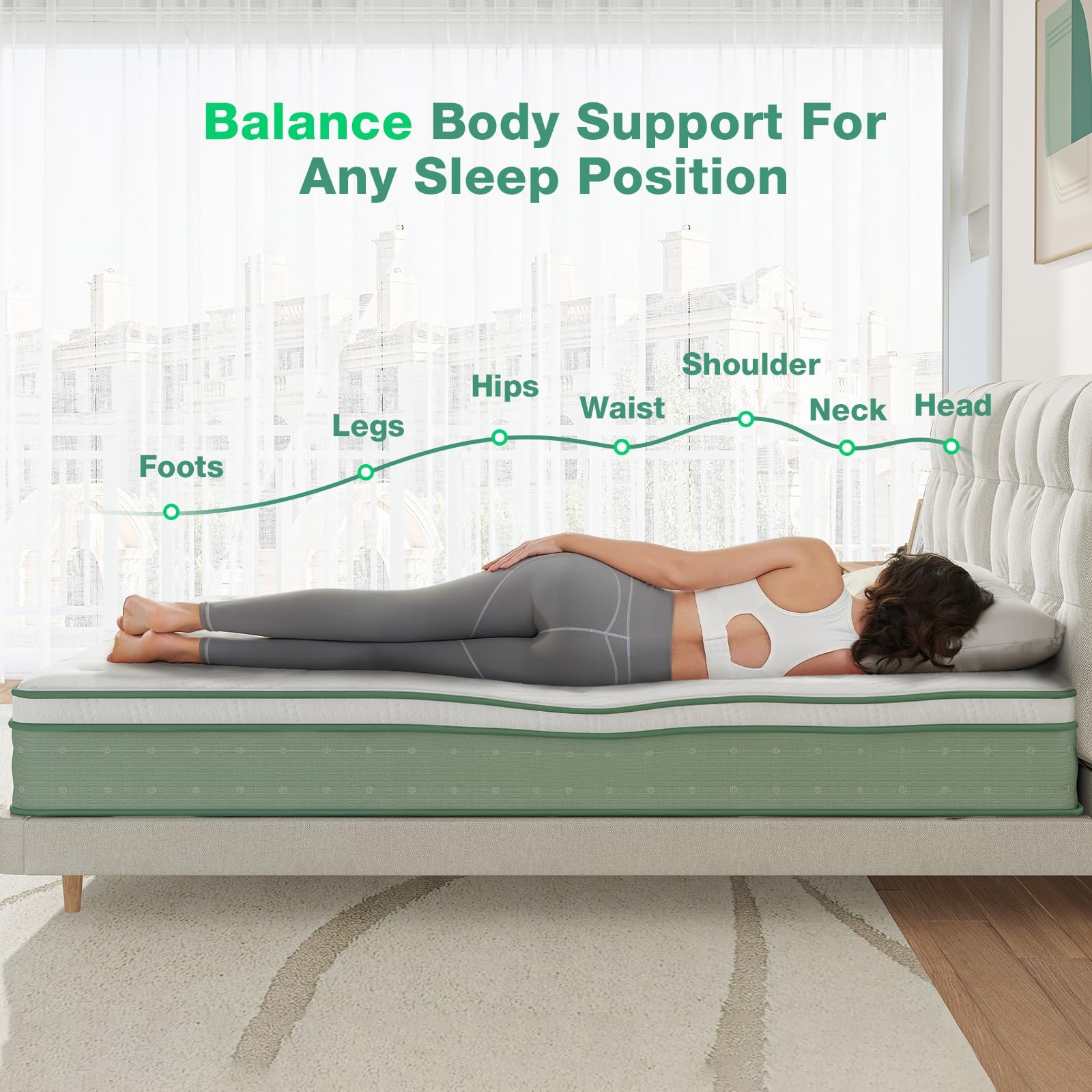 Twin Mattress, 10 Inch Hybrid Mattress in a Box, Gel Inflation Memory Foam wi…