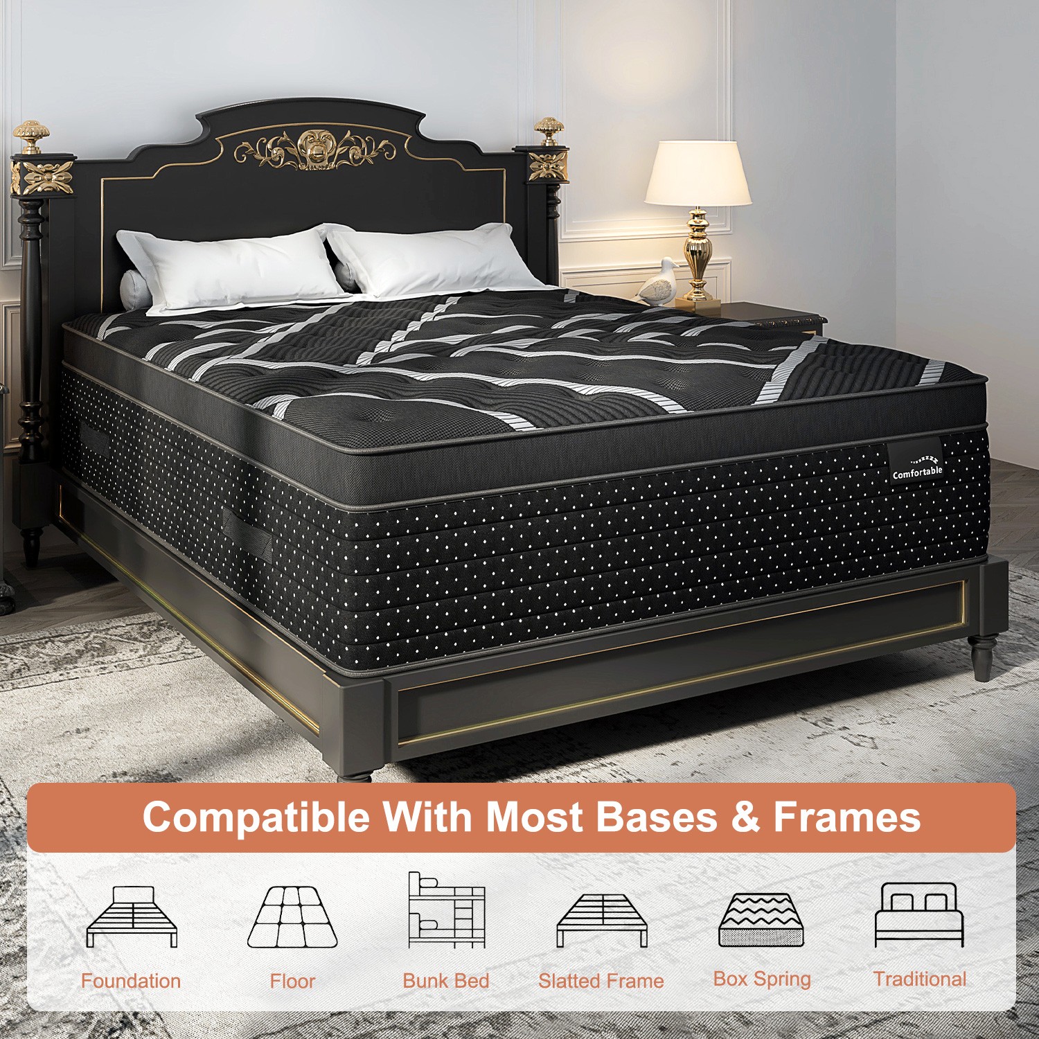 12/14Inch Hybrid Bed Mattress Twin Full Queen King Gel Memory Foam Innerspring