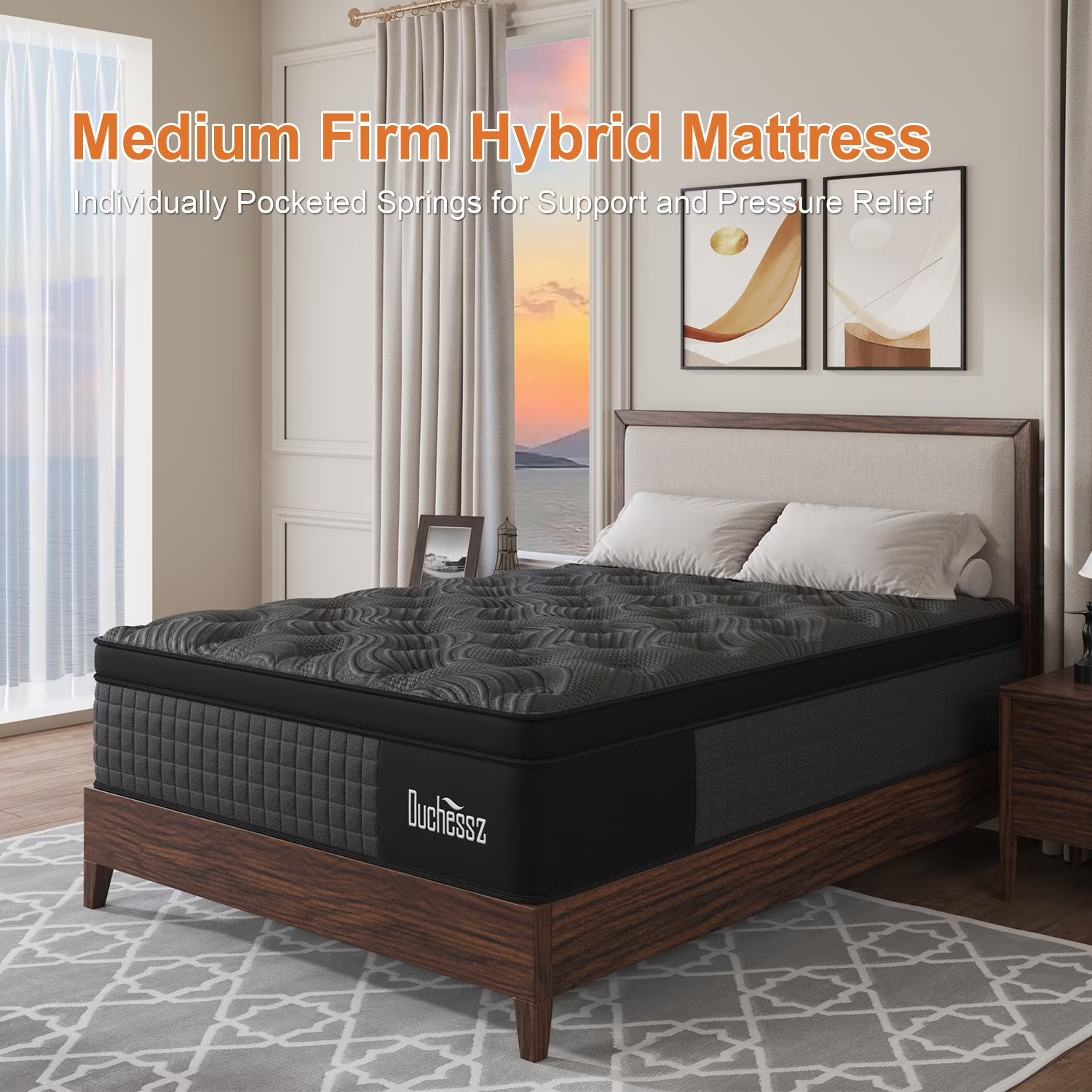 12″ Queen Colchon Gel Memory Foam Hibrido Cama Queen Mattress Hybrid Medium Firm
