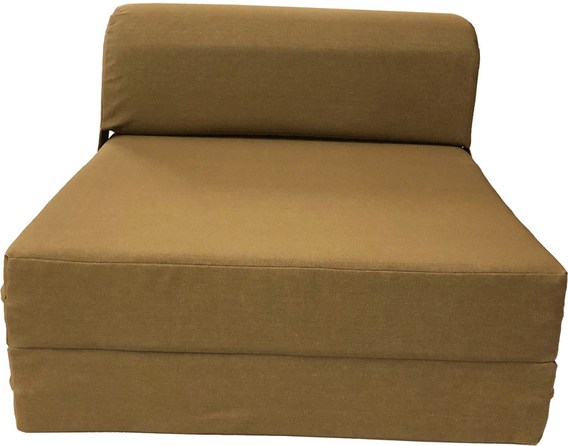 Twin Sleeper Chair Folding Foam Beds, Foldable Sofa Couches 6x32x70, Brown Denim