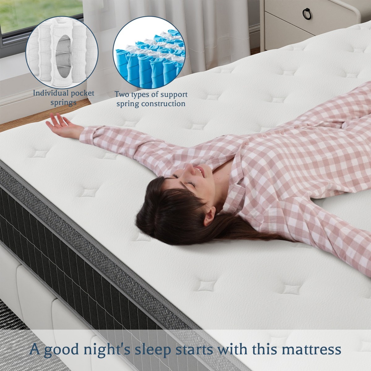 10/12/14 Inch Gel Memory Foam Hybrid Spring Mattress Twin Full Queen King In Box