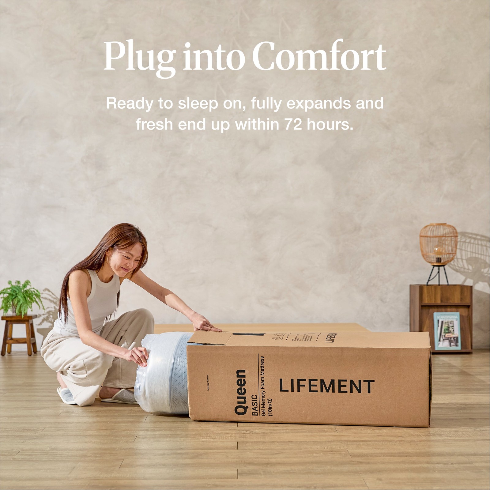 LIFEMENT Basic 6 Inch Twin Memory Foam Mattress in a Box, Medium Firm | Graphite