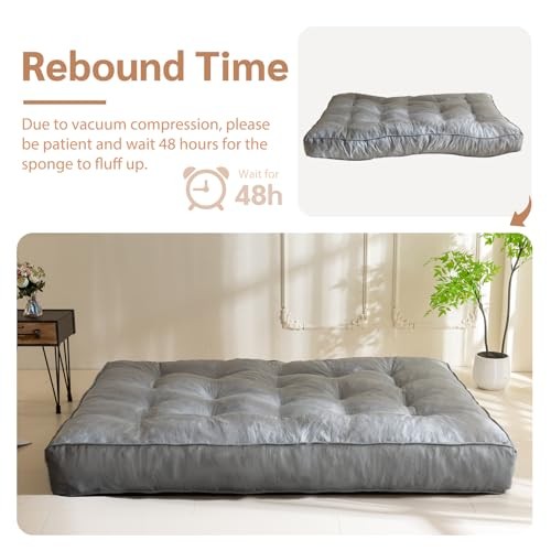 8 Inches Futon Mattress Full Size, Thick Futons Sofa Full (8 inches) Grey