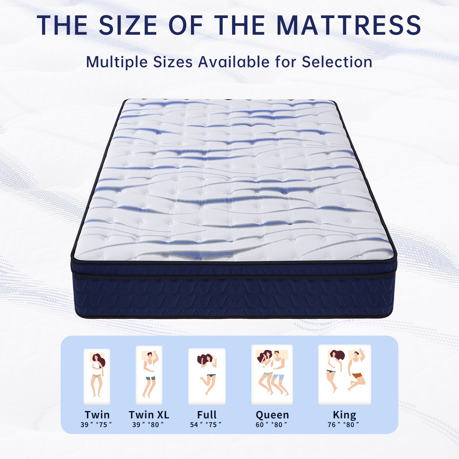 10″ 12″ Twin Full Queen King Mattress Gel Memory Foam Hybrid Spring Bed In a Box