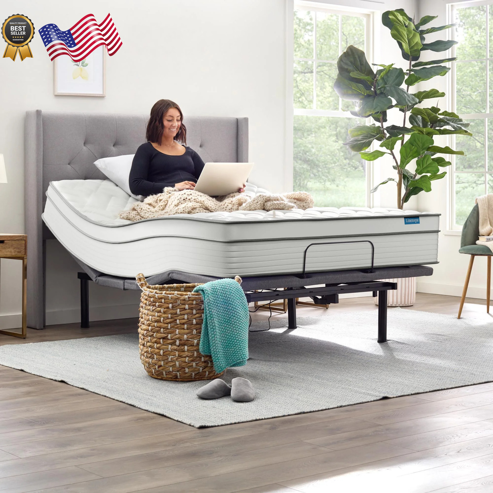 12″ QUEEN Linenspa Hybrid Mattress Plush Memory Foam And Coil Mattress Beddin