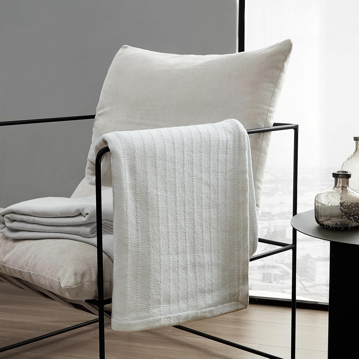 Vera Wang- Queen Blanket, Designer Cotton Bedding, Medium Weight Luxurious Beddi