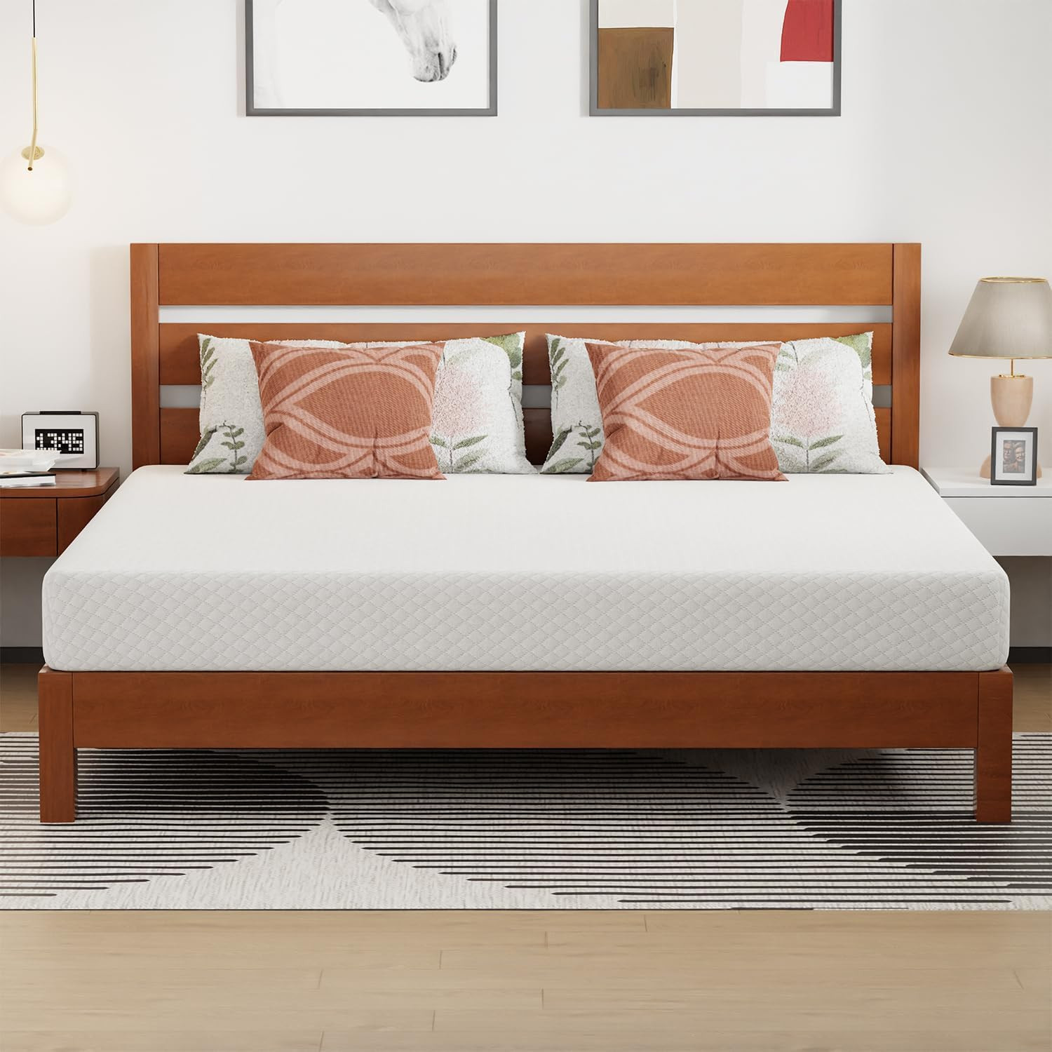 | 8 Inch Twin Mattress | Medium Firm | Gel Memory Foam Mattress | White | Bed in