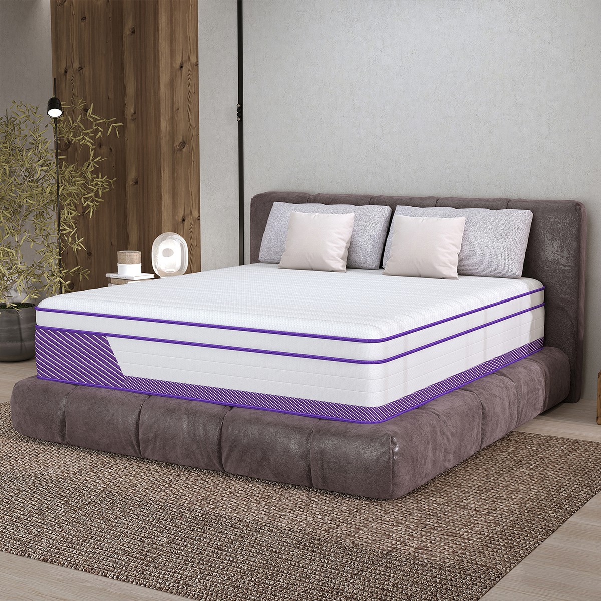 12 Inch King Size Mattress In a Box Gel Memory Foam Hybrid Spring Medium Firm