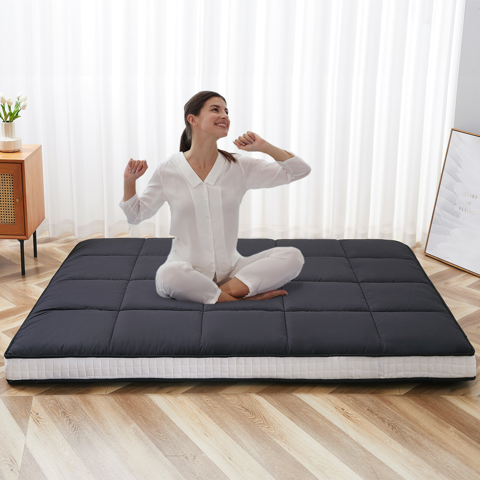 SLSY Japanese Futon Mattress Foldable Roll Up Mat Boys Girls Dormitory Pad Kids