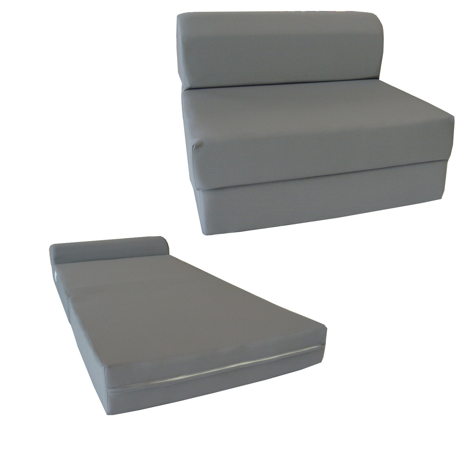 Twin Size Sleeper Chair Folding Foam Beds, Foldable Sofa Couches 6x36x70, Gray