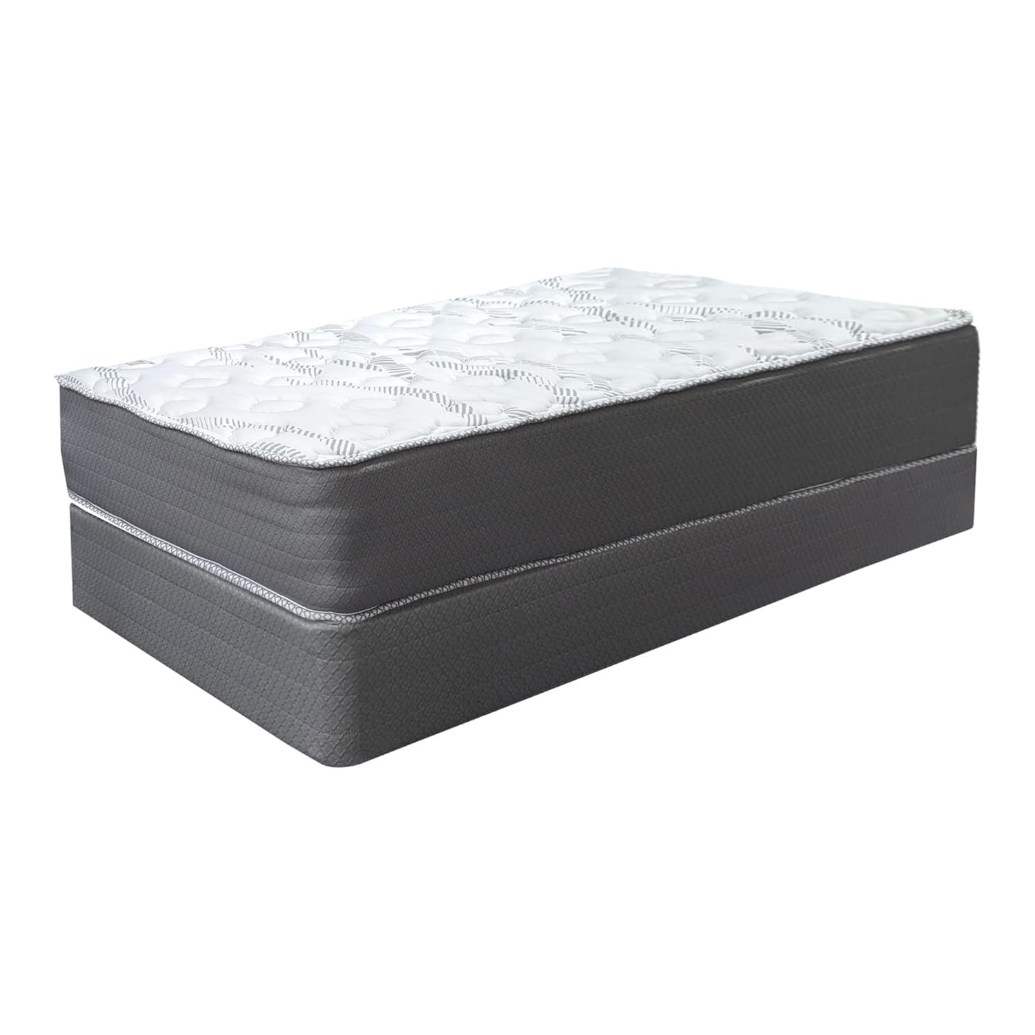14″ Firm Double Sided Innerspring Mattress & 4″ Wood Box Spring, Full XL