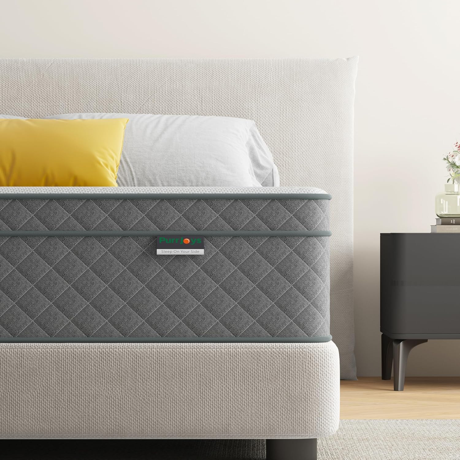 Purrjoys Firm Full Mattress, 12 Inch Cooling-Gel Memory Foam and Pocket Spring H