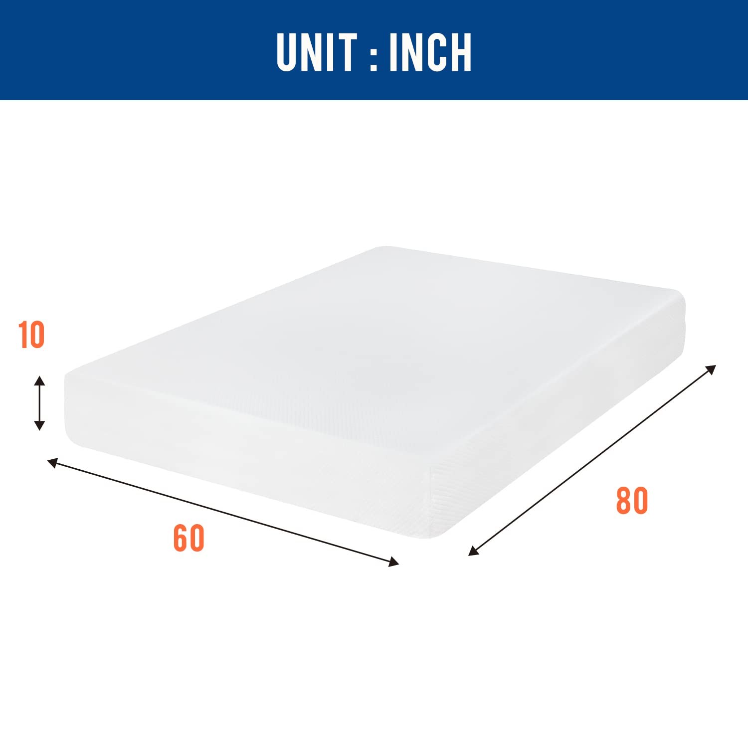 FDW | 10 Inch Queen Mattress | Medium Firm | Gel Memory Foam Mattress | White…