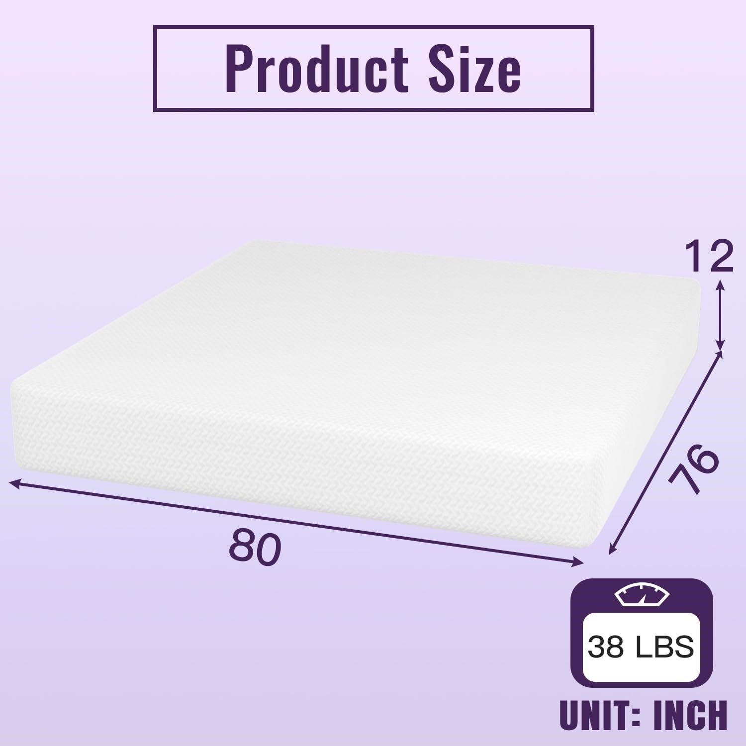 King 12in Charcoal Memory Foam Mattress with Removable Cover