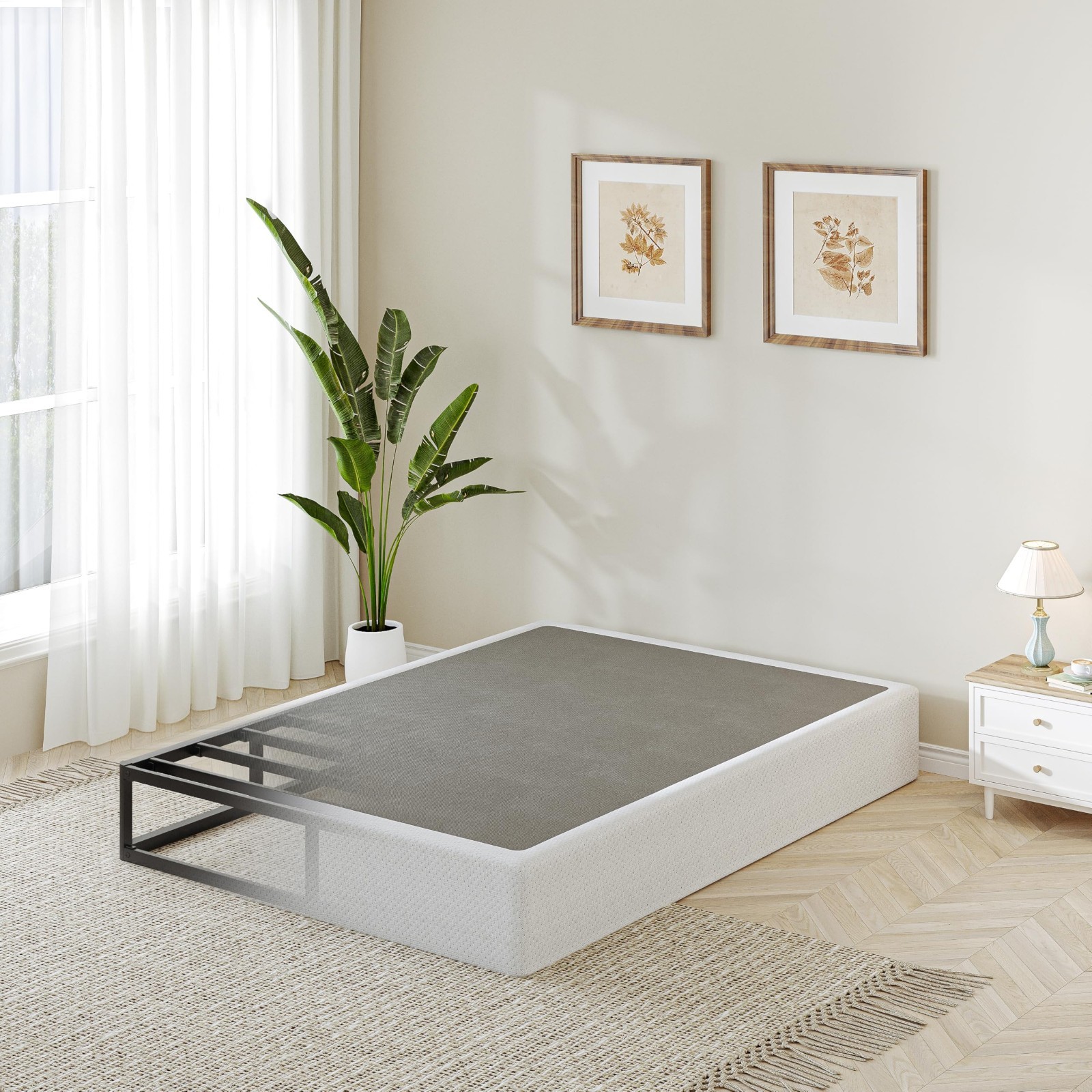 Twin Size Low Profile Box Spring – 5 Inch Mattress Foundation, Heavy Duty Steel